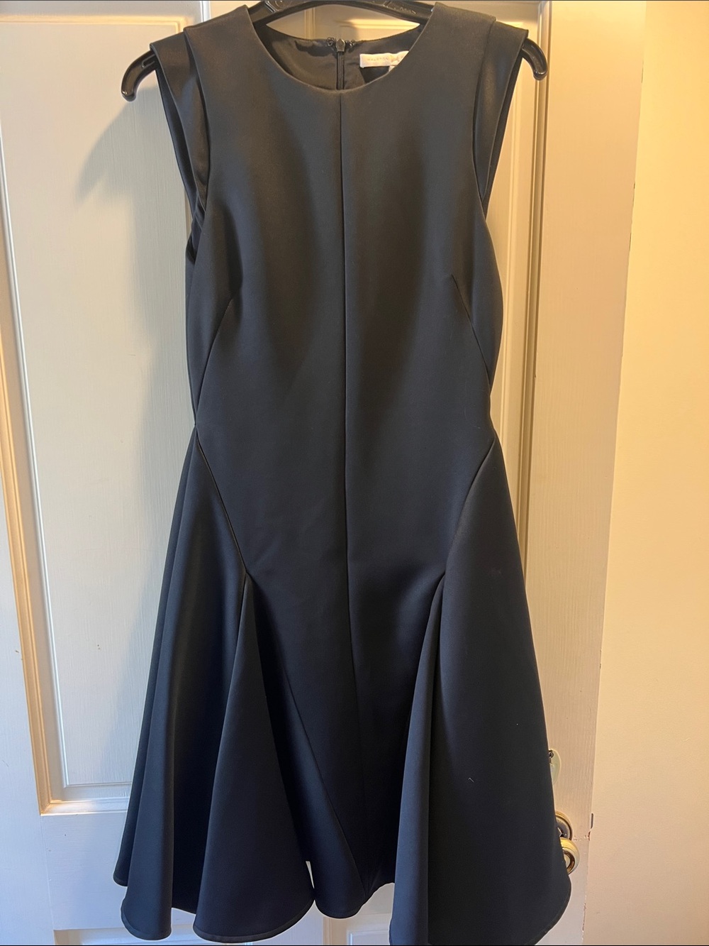 Halston Heritage Black Sleeveless Fit-and-Flare Mini Dress